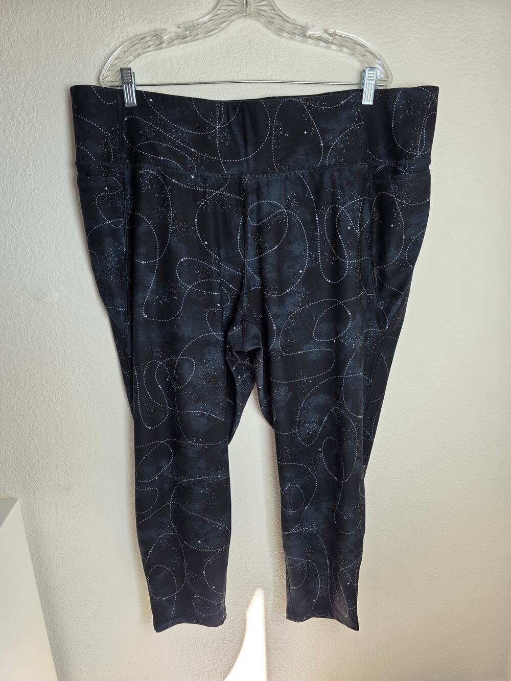 LIVI Active Lane Bryant High Rise Wicking 7/8 Leggings Side Pockets Black 26/28